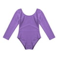thumbnail image 5 of Sholeno Kids Girls One Piece Gymnastic Leotard Ballet Dance Long Sleeve Athletic Unitard Bodysuit Lavender 12, 5 of 7