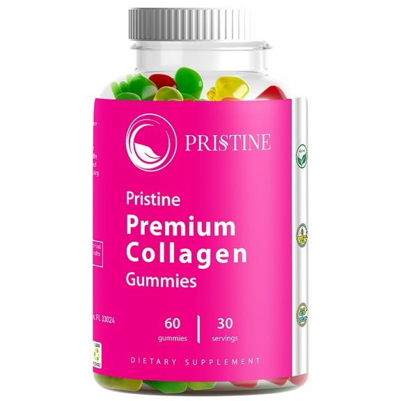 Pristine Collagen Gummies, 60 ct, Supports Hair, Skin, Nails