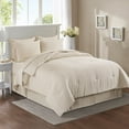 thumbnail image 2 of SUTENGDA 8 Piece Bed In A Bag  Cationic Dyeing Cozy Comforter Bedding Set (Queen  Khaki), 2 of 6