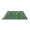 thumbnail image 2 of Ahgly Company Machine Washable Indoor Square Southwestern Turquoise Blue Country Area Rugs, 4' Square, 2 of 4