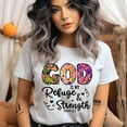 thumbnail image 2 of GOD Retro Floral T-Shirt | Colorful Hippie Christian Graphic Tee, Natural, Size M, 2 of 6