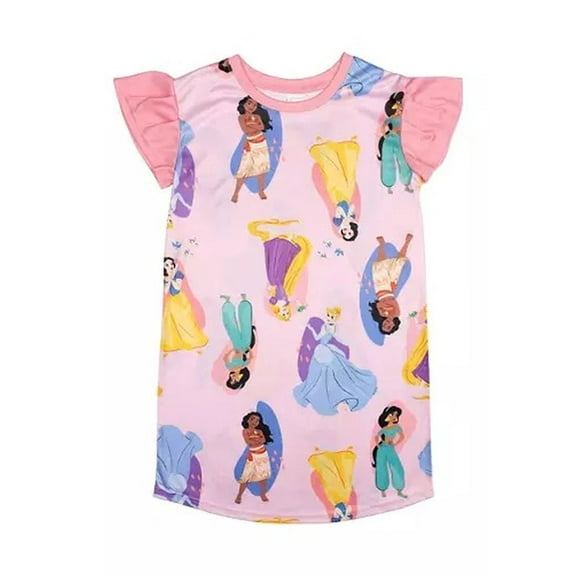 Disney Princess Character Toddler Girl's Pink Satinet Nightgown, Gown (Size 2T)