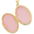thumbnail image 4 of 14ky Yellow Gold Reversible Floral Swirl Design 26mm Oval Locket - 33.25mm, 4 of 7