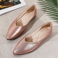 thumbnail image 4 of Flat Shoes for Women Pointed Toe Comfortable Business Casual Work Shoes Dressy Leather Slip on Comfy Footbed Walking Shoes Red Size 6, 4 of 6