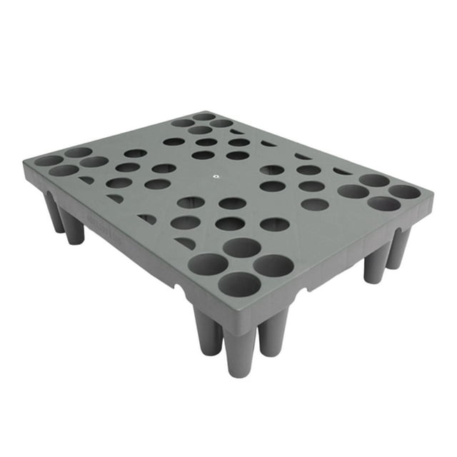 Base de almacenamiento para suelo tipo palé, impermeable, apilable, 40x30x10 cm, multifuncional. Gris