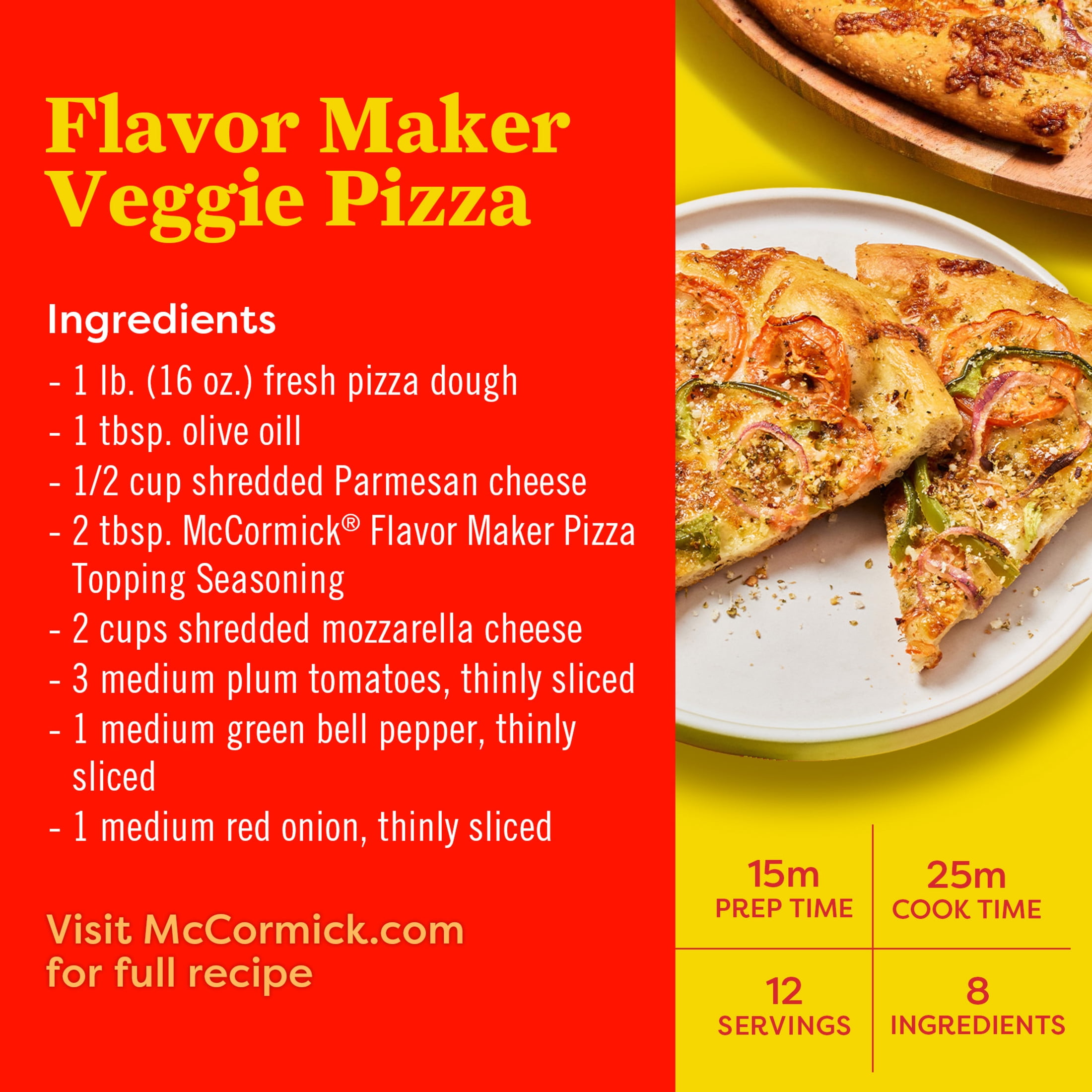 McCormick Flavor Maker Pizza Topping Seasoning, 1.62 oz Bottle