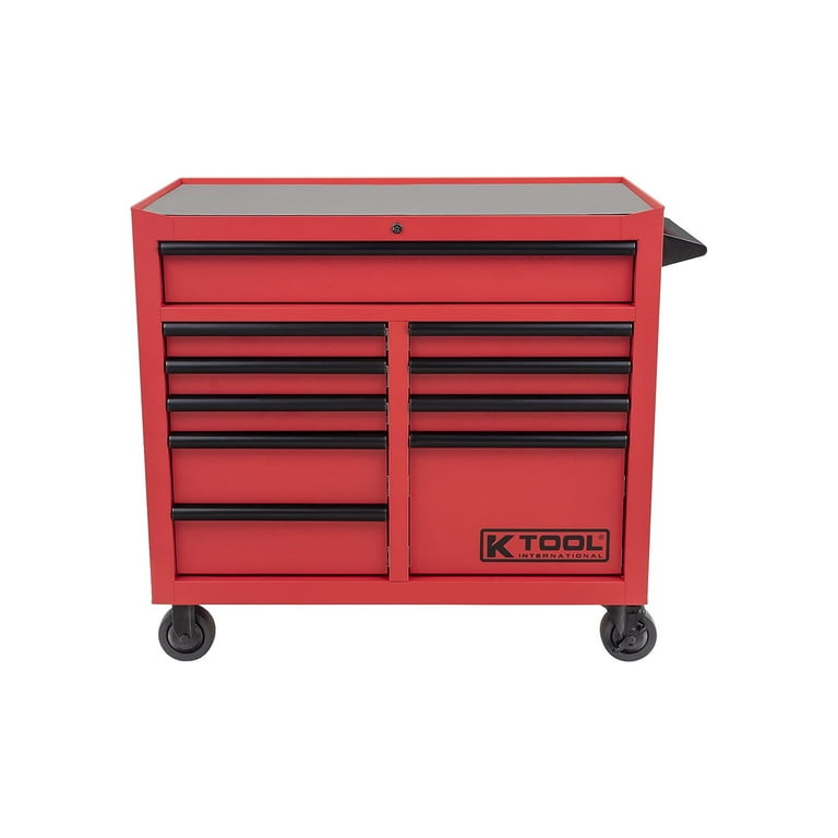 K Tool International 75133 41 Service Tool Cabinet for Garages, Repair  Shops and DIY, (10) Drawer, Double Bay, 5 Swivel Casters, (2) with Brake