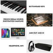 MUSTAR Weighted Digital Keyboard Piano 88 Keys Hammer Action with Stand, Bluetooth, Portable Case, Sustain Pedal (Black)