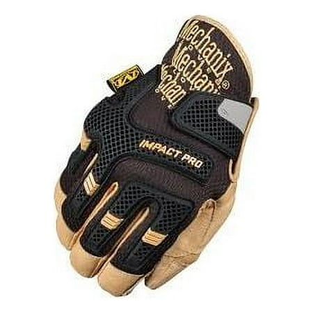 2X Black CG Impact Pro Full Finger Genuine Leather Anti-Vibration Gloves With Wide-Fit Cuff, Reinforced Fingertips, PORON XRD Palm Padded And Knuckle Protection