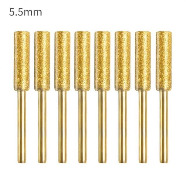 Rebaba cilíndrica recubierta de diamante de 3/5/8 piezas, afilador de motosierra de 4/4.8/5.5mm, sierra de cadena de piedra, Kit de herramientas eléctricas de tallado