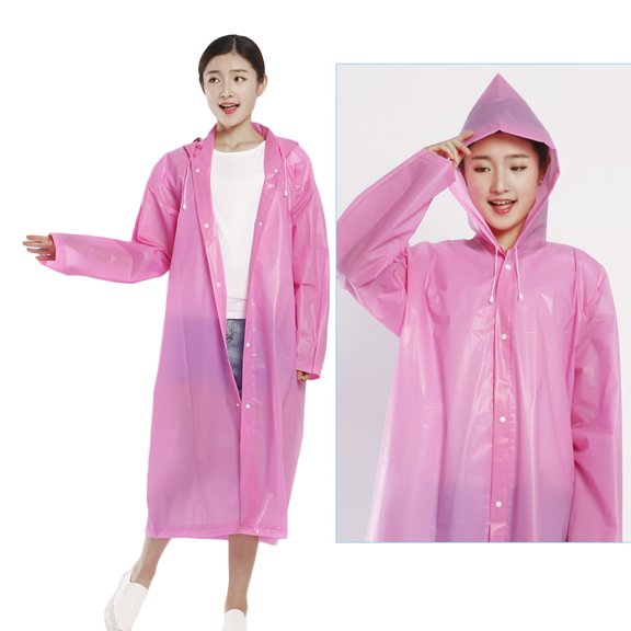 HEATSHAKING 1Set Pink Waterproof Rain Poncho For Adults And Children