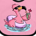 thumbnail image 4 of Inktastic Flamingo with Sunglasses Pool Float and Drink Boys or Girls Baby Bib, 4 of 4
