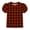Orange, variant on Summer Big Girls Shirts Trendy Gingham Plaid Puff Short Sleeve Loose Crew Neck Cute Tops Lightly Cute Tops Breathable Daily Wear Thin Checkerboard Print Fashion Casual T Shirts for Kids