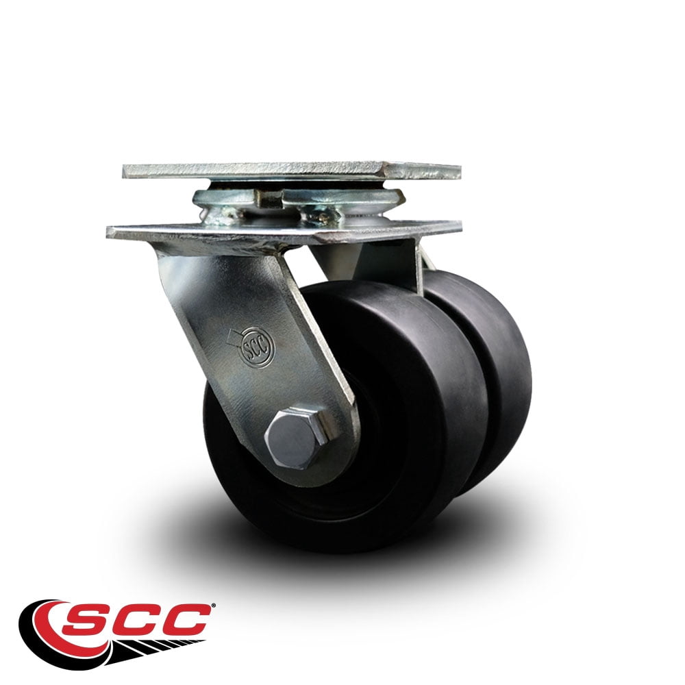 4 Inch Dual Polyolefin Wheels Swivel Caster with Roller Bearing Service Caster