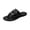 Black, variant on Croc Embossed Thong Sandals, Women's Flat Crisscross Slides, Open-Toe Summer Sandals, Women's Croc-Embossed Crisscross Thong Sandals, Flat Open-Toe Summer Slides With Colorful Accent, Black 6