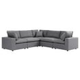 thumbnail image 1 of Modular Lounge Sectional Deep Sofa Set, Sunbrella, Grey Gray, Fabric, Modern Contemporary, Outdoor Patio Balcony Cafe Bistro Garden Furniture Hotel Hospitality, 1 of 10