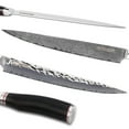 thumbnail image 3 of YOUSUNLONG Fillet Knife Pro Meat Carving Knife Sashimi Knife 24.5cm-Right-handed - Japanese Hammered Damascus Steel Natural Leadwood Handle With Leather Sheath, 3 of 7