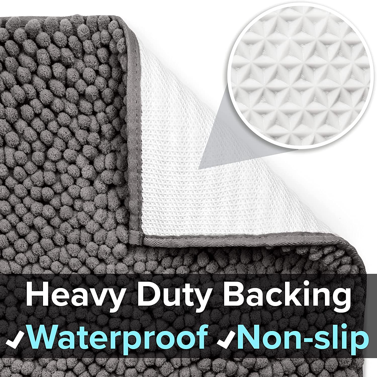 CatGuru Cat Litter Mat, Medium, Extra Large, XXL, Waterproof Litter Box Mat, Non Slip Kitty Litter Mat, Machine Washable Litter Trapping Mat, Soft Litter Tray, Cat Stuff (XXL, Grey/Standard)