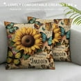 thumbnail image 3 of COMIO  Sunflower Decorative Throw Pillow Covers Cushion Case, Vintage Sunflowers Butterflies Farmhouse Pillowcase Cozy Pillow Cover for Couch Sofa Bed Garden Chair Car White, 3 of 5