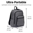 thumbnail image 3 of Mochila con altavoz Bluetooth Super Real Business con altavoces de 20 vatios y subwoofer para fiestas, festivales y playa. Recargable, funciona con iPhone y Android (gris), 3 of 5