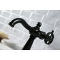 thumbnail image 4 of Kingston Brass KS3540RKX Webb One-Handle Single-Hole Bathroom Faucet with Knurled Handle and Push Pop-Up Drain, Matte Black, 4 of 7