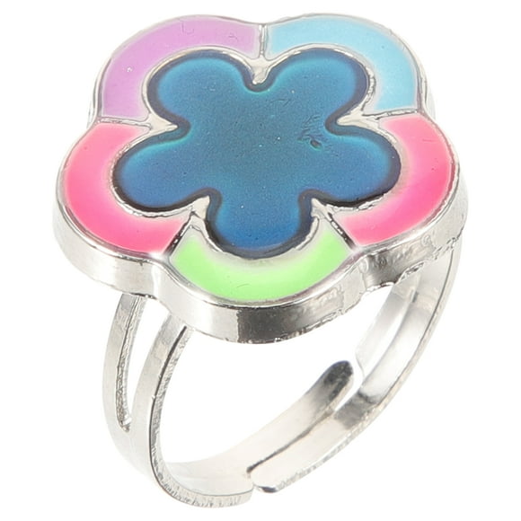 Color Changing Mood Ring Adjustable Mood Ring Open Ring Flower Ring Color Changing Finger Ring