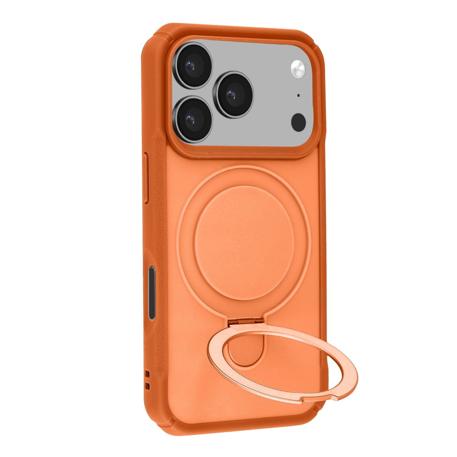 Durable Magnetic Kickstand Phone Case for iPhone 17 Pro Max - Orange