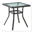 Mainstays Heritage Park Outdoor Square Steel Side Table, Black/Clear