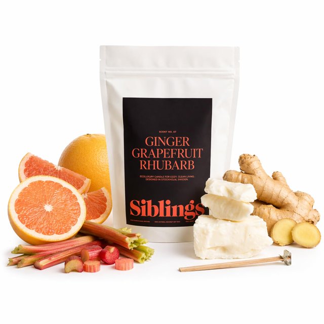 Kit de recarga para velas Sib-lings Jengibre, pomelo rosa y ruibarbo