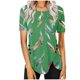 thumbnail image 1 of Blusas de Manga Corta para las Mujeres Botón Impreso Cuello Redondo Top Casual, Blusas para las Mujeres Casual, 1 of 5