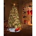 thumbnail image 5 of Spring Floral Christmas Tree Skirt 36 Inches Large Christmas Skirt Tree, White Daisy Eucalyptus Leaves Checkered Tree Skirt Christmas Decorations for Fireplace Party Holidays Indoor Outdoor, 5 of 7