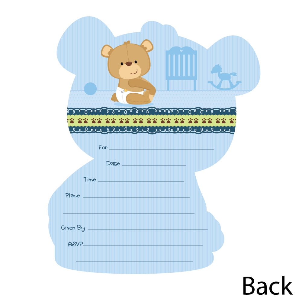 baby shower invitations boy teddy bear