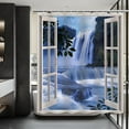 thumbnail image 5 of Waterfall Shower Curtain, Window Shower Curtain, Nature Landscape Shower Curtain Set Waterproof Bath Curtain Bathroom Decor with 12 Hooks, 72x72 inches, 5 of 6