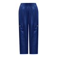 thumbnail image 5 of TRUBKH Cotton Linen Pants Beach Palazzo Harem Pants Barrel Palazzo Pants Drop Crotch Harem Pants Balloon Pants Baggy Pants Elastic Ankle Pants Gaucho Pant Baggy Tapered Pants Women Dark Blue 2XL, 5 of 5