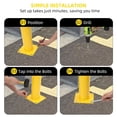 thumbnail image 4 of 36" Safety Bollards, 4 Pack Steel Driveway Guardrail, Safety Bollards with Yellow Powder Coating and PVC Reflective Tape for Warehouses, Parking Lots, Driveways, Traffic Sensitive Areas, 4 of 7
