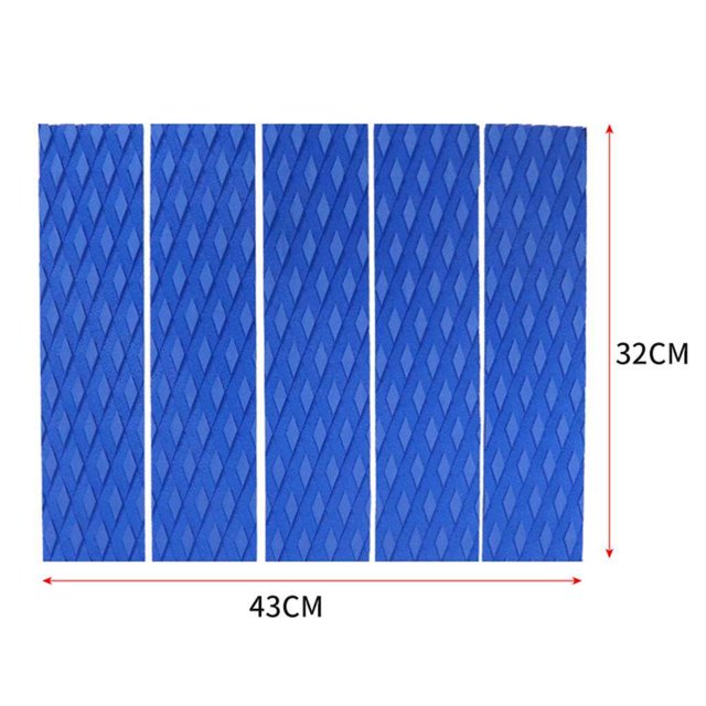pitrice Non-Slip Surfboard Traction Pad Deck Mat EVA Foam for Skimboard Blue