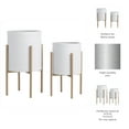 thumbnail image 6 of Decorative Flower Pots with Metal Stand for Home Decor - Modern Planters for Hallway, Entryway, and Living Room Decor - Indoor and Outdoor Pots for Plants Styling - Set of 2, 23", 19", White & Gold, 6 of 15