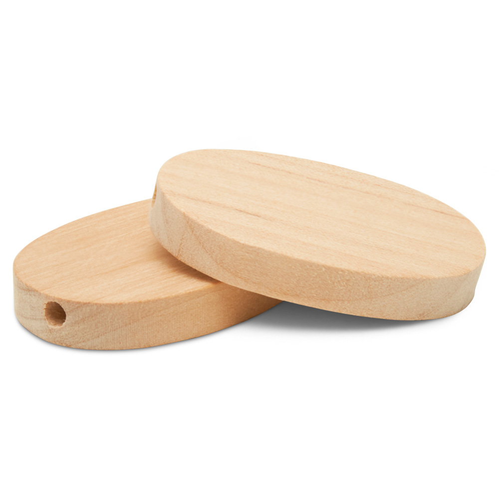 Flat Wooden Bead 1-3/4 inch, Pack of 100 Oval Discs For Jewelry Making and Crafting,  by Woodpeckers