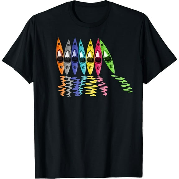 Everyday Cotton Comfort - Colorful Kayaks Outdoor Adventure kayaking boating T-Shirt