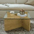 thumbnail image 3 of 31.5 Inch Glass Coffee Table Modern Square Coffee Table with Tempered Glass Top for Living Room Decor, 3 of 10