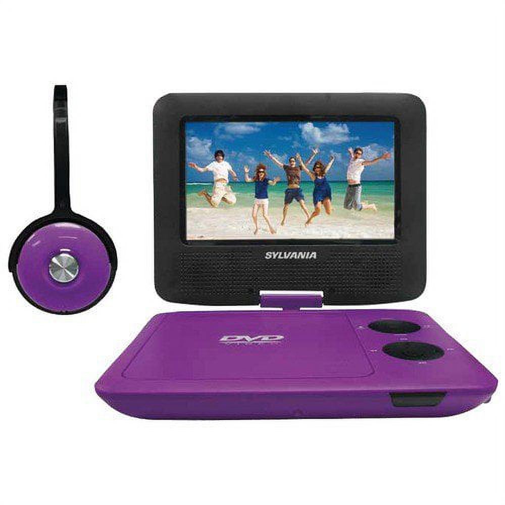 Sylvania 7" Swivel-screen Portable DVD & Media Player With Matching Headphones, SDVD7043-Purpblk - image 2 of 2