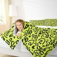 thumbnail image 4 of jejeloiu Cartoon Leopard Pattern Bedding Comforter Set,Wild Cheetah Animal Twin Comforter Sets,Black Yellow Bedding Set For Girl Kids,Luxury Bedroom Decor Reversible,2pcs, 4 of 8