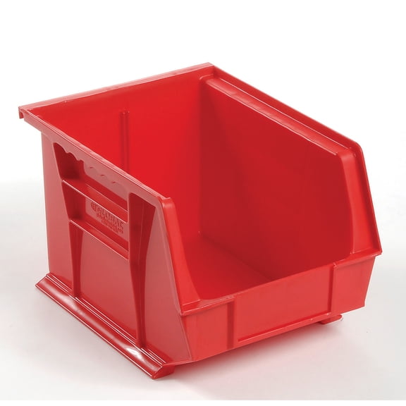 Plastic Storage Bin - Small Parts 8-1/4 x 10-3/4 x 7, Red, Lot of 6