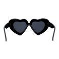 thumbnail image 3 of Womens Oversize Thick Heart Shape Funky Retro Sunglasses All Black, 3 of 4