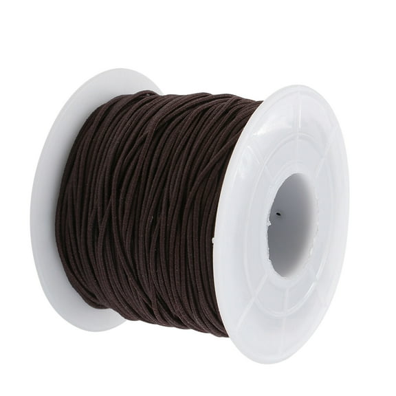 1 Roll of 1.2mm 50m Elastic String DIY Handmade Beads String DIY Elastic Cord Neckalce Bracelet DIY Material 4 Core (Coffee)