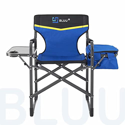 BLUU Aluminum Folding Camping Chairs, Heavy Duty Camp Director Chair