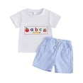 thumbnail image 1 of Conjunto de ropa wybzd Toddler Baby Back To School 2-3T azul y blanco, 1 of 7