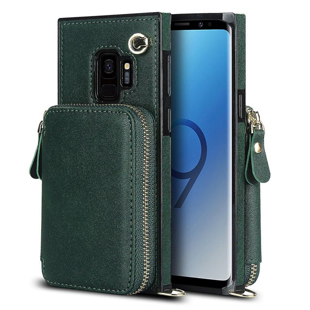 Funda tipo cartera para Samsung S9 con tarjetero y correa para el hombro para mujer