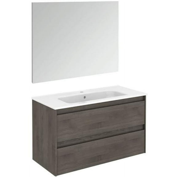 Ws Bath Collections Ambra 100 Pack 1 Ambra 40" Wall Mounted Single Basin Vanity Set - Wood