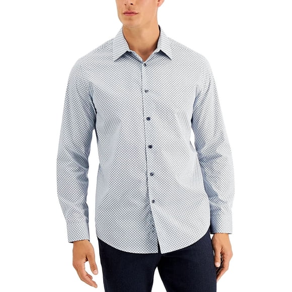Tasso Elba Men’s Rho Medallion Shirt (Blue, Small)